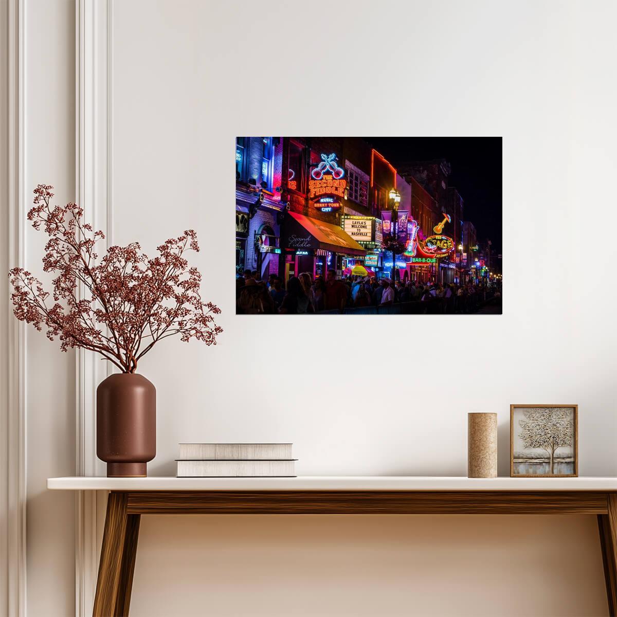 Nashville Neon Signs at Night | Urban Photography Print | City Life Poster - Photography Poster