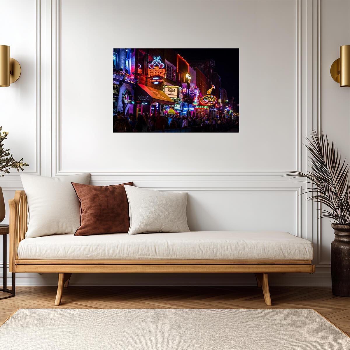 Nashville Neon Signs at Night | Urban Photography Print | City Life Poster - Photography Poster