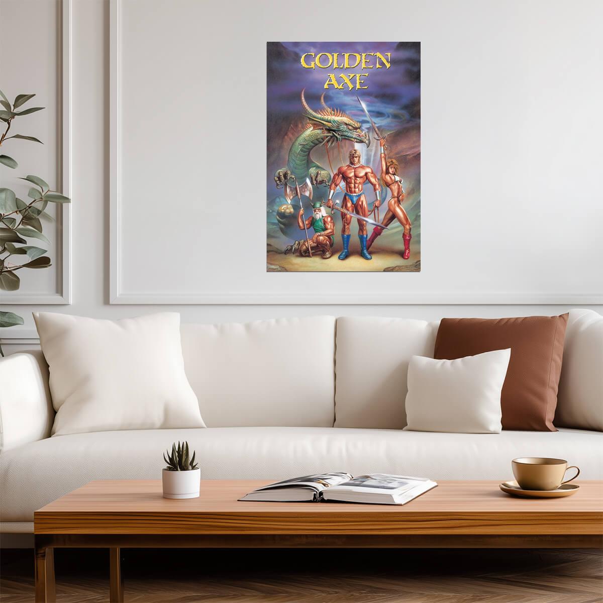 Golden Axe | Retro Gaming Poster | Nostalgic Genesis Arcade Art