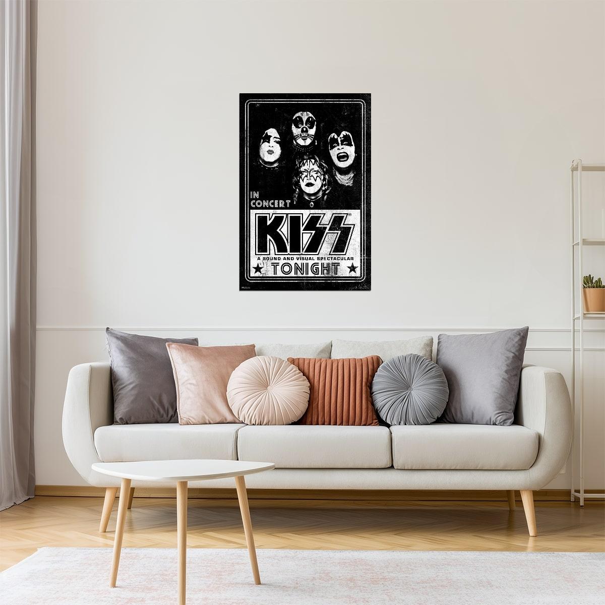 KISS Live Concert Poster | Vintage 70s Rock Print | Heavy Metal Wall Art