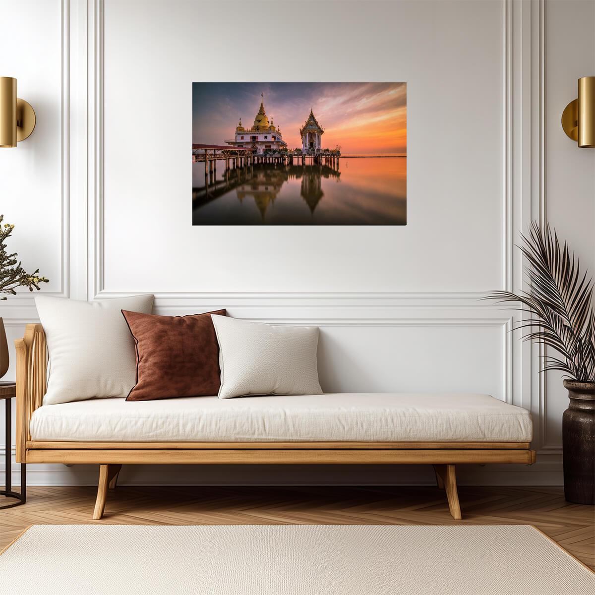 Reflection of Wat Hong Thong Temple | Thailand Architecture Photography | Travel Poster - Photography Poster