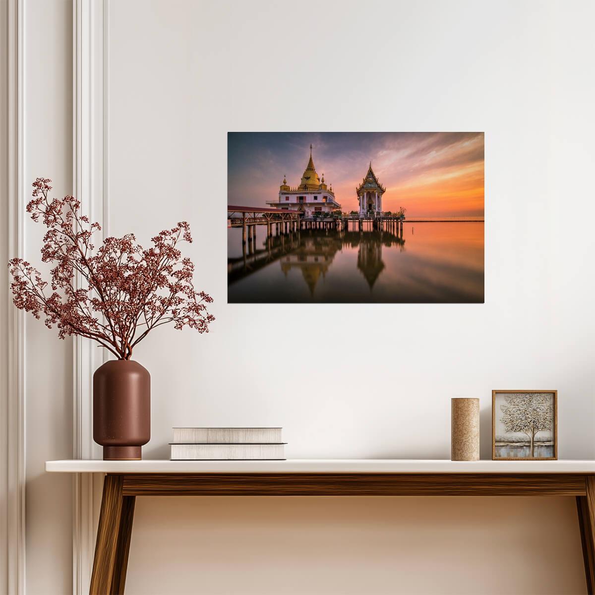 Reflection of Wat Hong Thong Temple | Thailand Architecture Photography | Travel Poster - Photography Poster