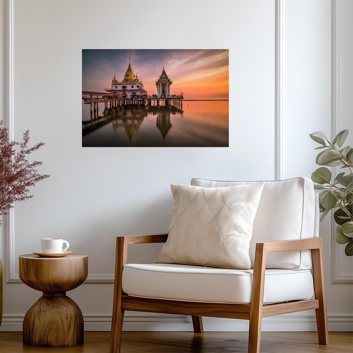 Reflection of Wat Hong Thong Temple | Thailand Architecture Photography | Travel Poster - Photography Poster