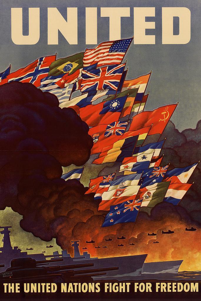 "The United Nations Fight For Freedom" | WWII Alliance Poster | Vintage Propaganda Art - Vintage & Retro Poster