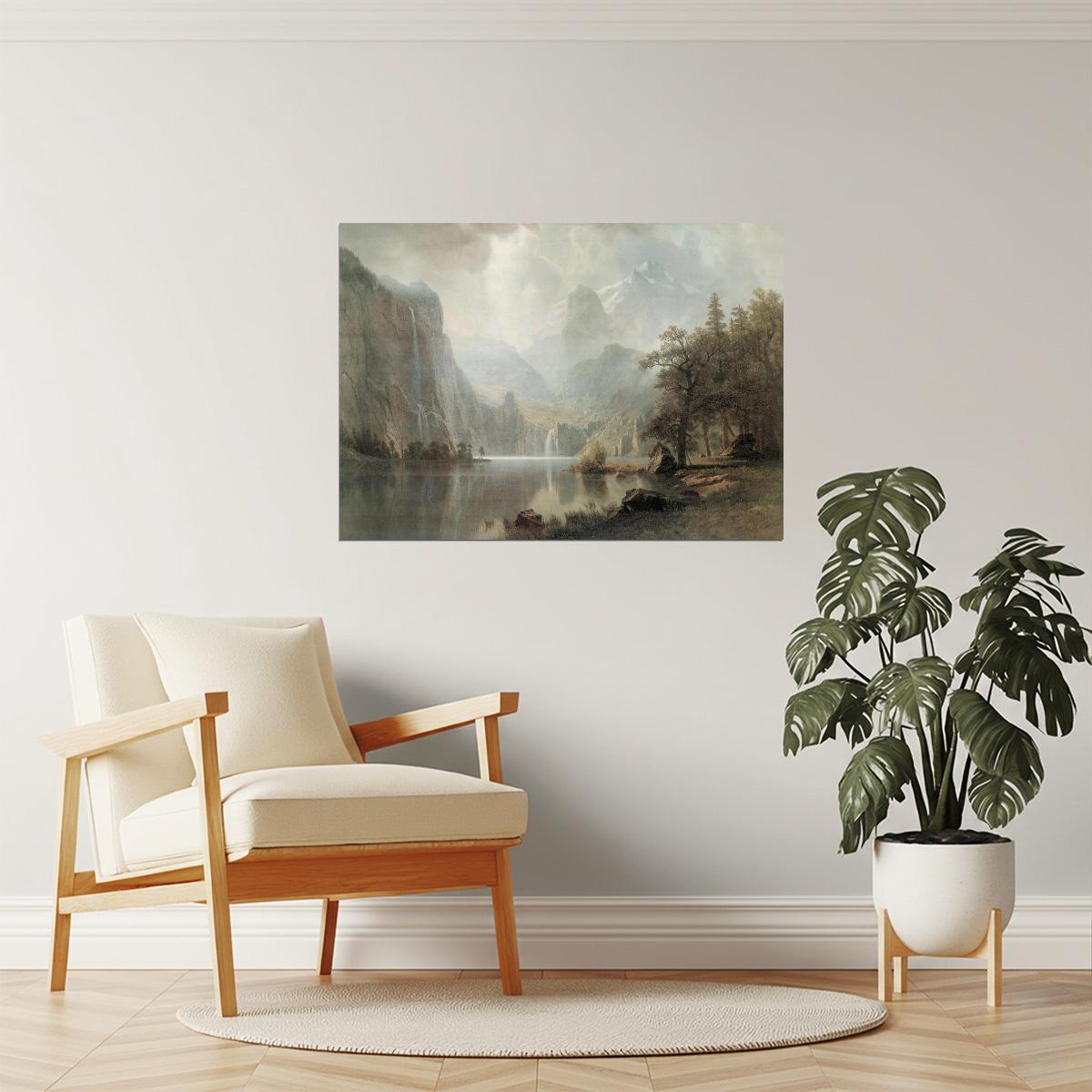 Albert Bierstadt In The Mountains Poster | Luminism Landscape Painting | Fine Art Print