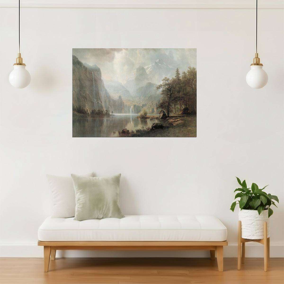 Albert Bierstadt In The Mountains Poster | Luminism Landscape Painting | Fine Art Print