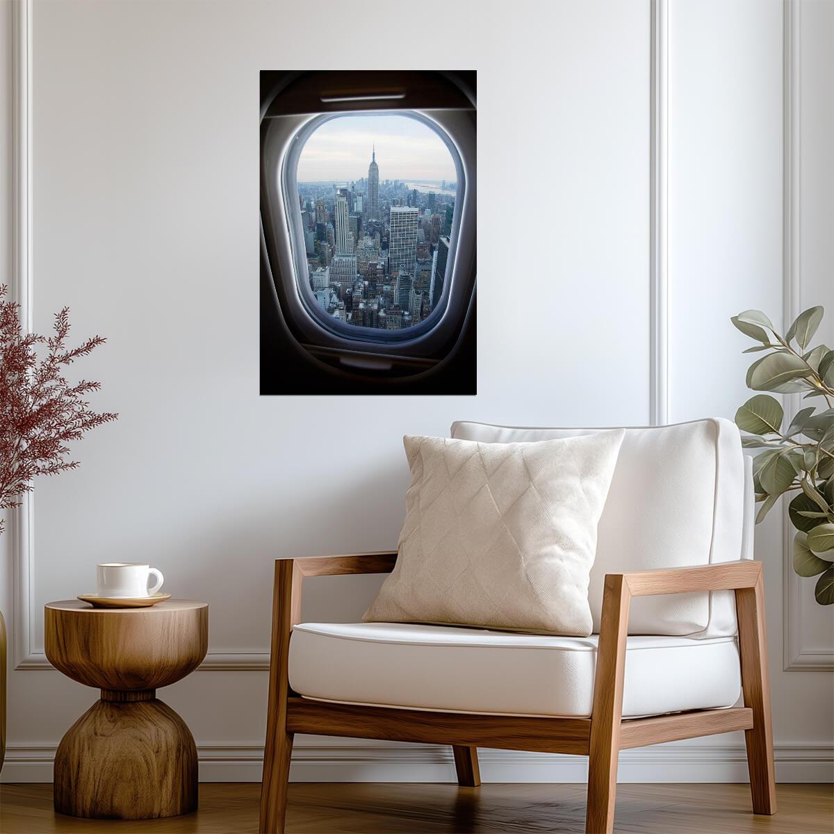 View of Manhattan from an Airplane | New York Aerial Photography | Travel Poster - Photography Poster