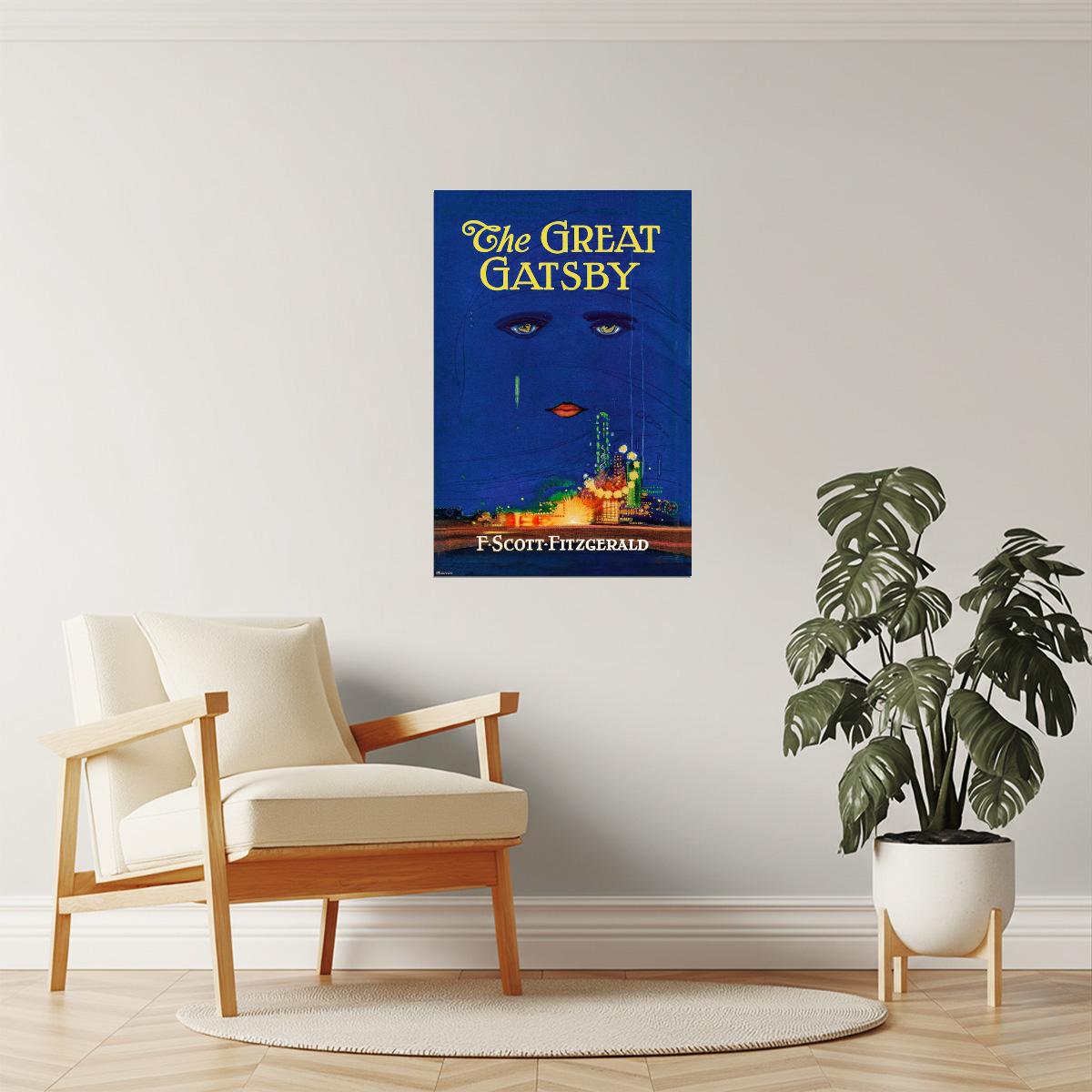 The Great Gatsby Book Cover Poster | Art Deco Literature Art | F. Scott Fitzgerald Print