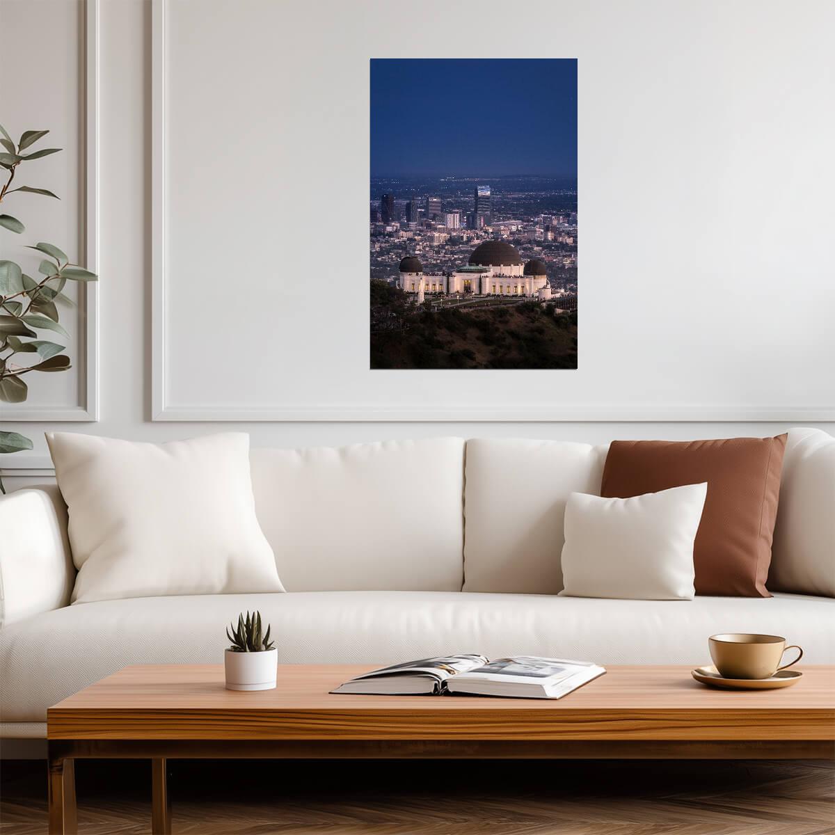 Griffith Park Observatory and Los Angeles Skyline | California Photography | Cityscape Poster - Photography Poster