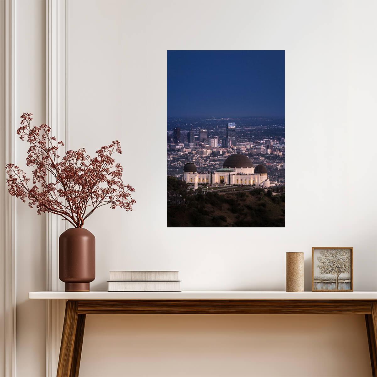 Griffith Park Observatory and Los Angeles Skyline | California Photography | Cityscape Poster - Photography Poster