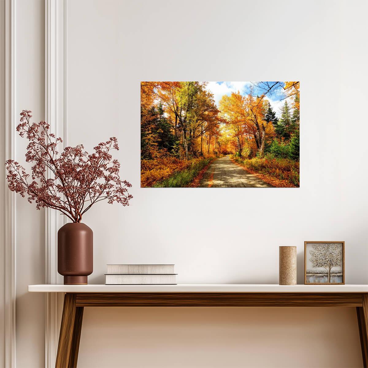 Autumn Road in New Hampshire | Fall Foliage Photography | Nature Landscape Poster - Photography Poster