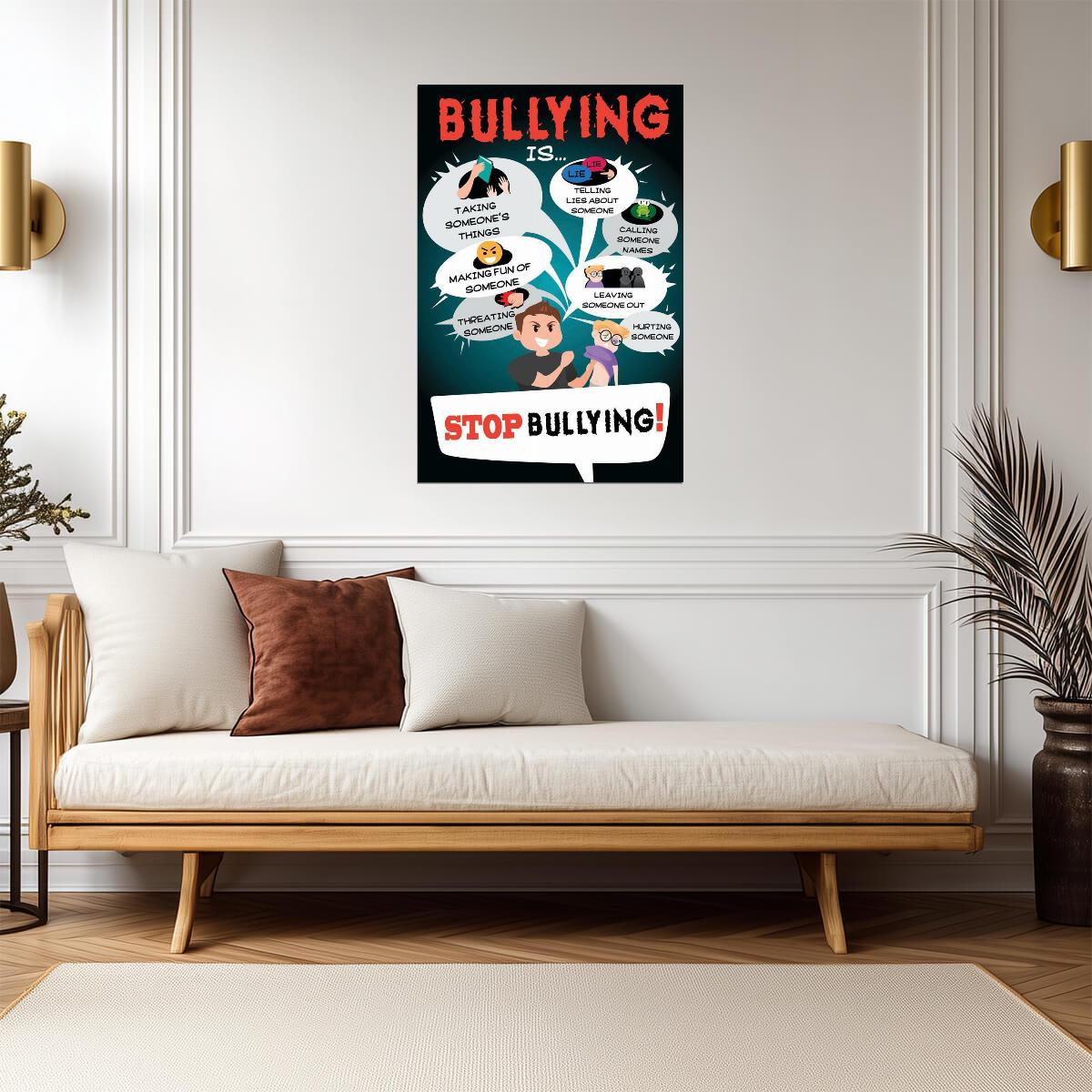 "Stop Bullying" | Anti-Bullying Classroom Sign | School Awareness Poster - Type & Quotes Poster