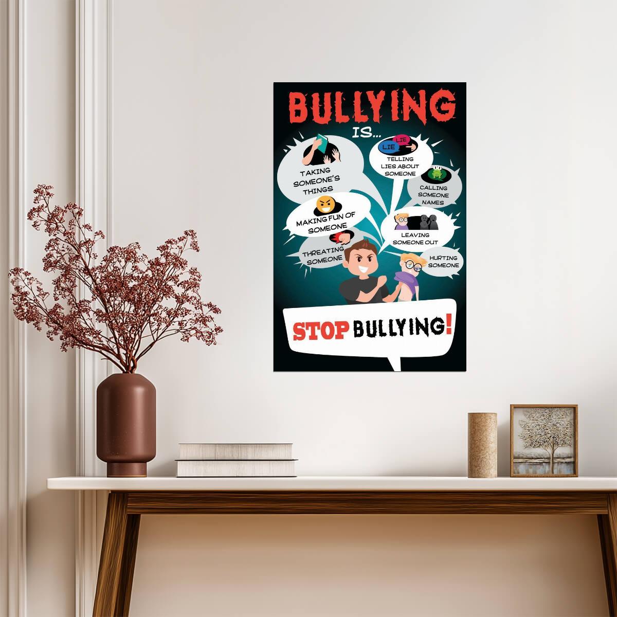 "Stop Bullying" | Anti-Bullying Classroom Sign | School Awareness Poster - Type & Quotes Poster