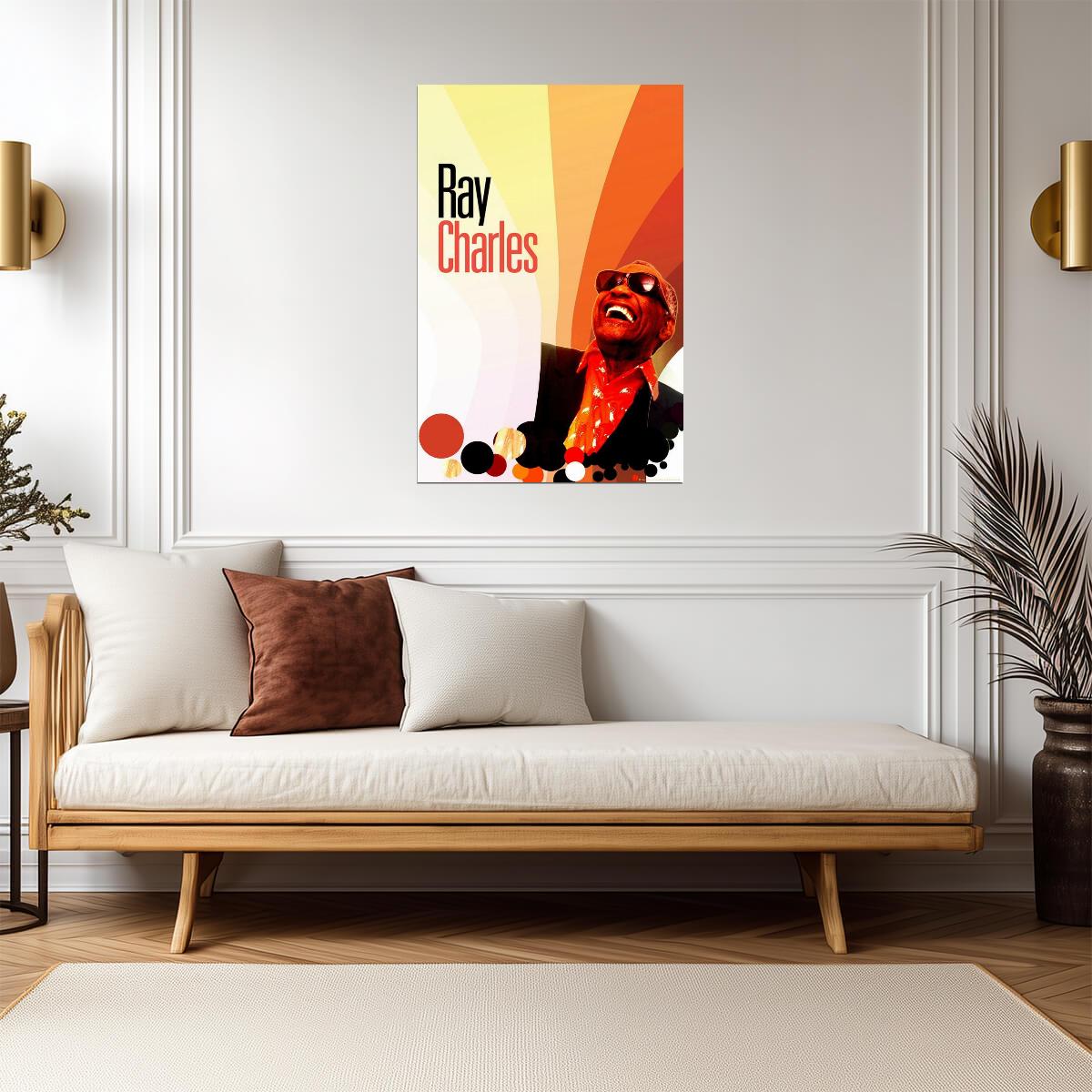 Ray Charles "Ray's Music" Sign | Vintage Music Poster | Retro Soul Art - Music Poster
