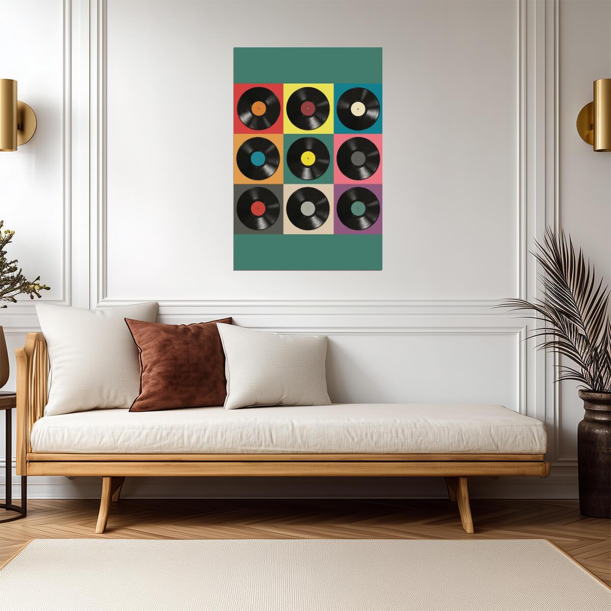 Vinyl Records Pop Art | Retro Music Wall Decor | 60s Style Illustration Poster - Graphic & Art Poster