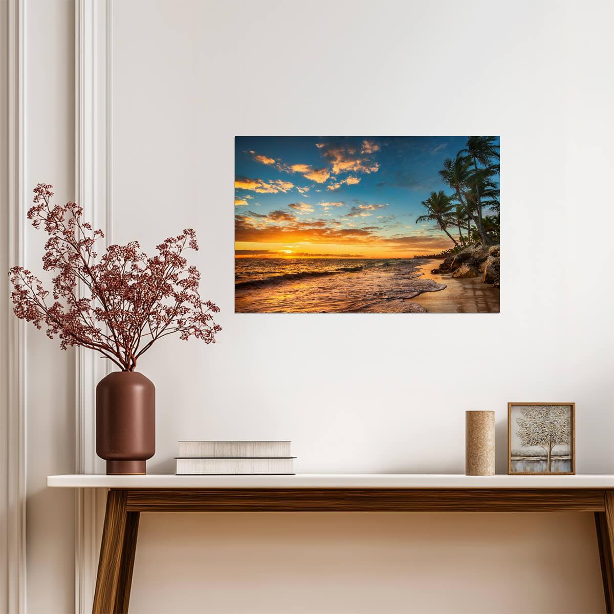 Sunrise On a Tropical Island | Paradise Beach Photography | Ocean Scenery Poster - Photography Poster