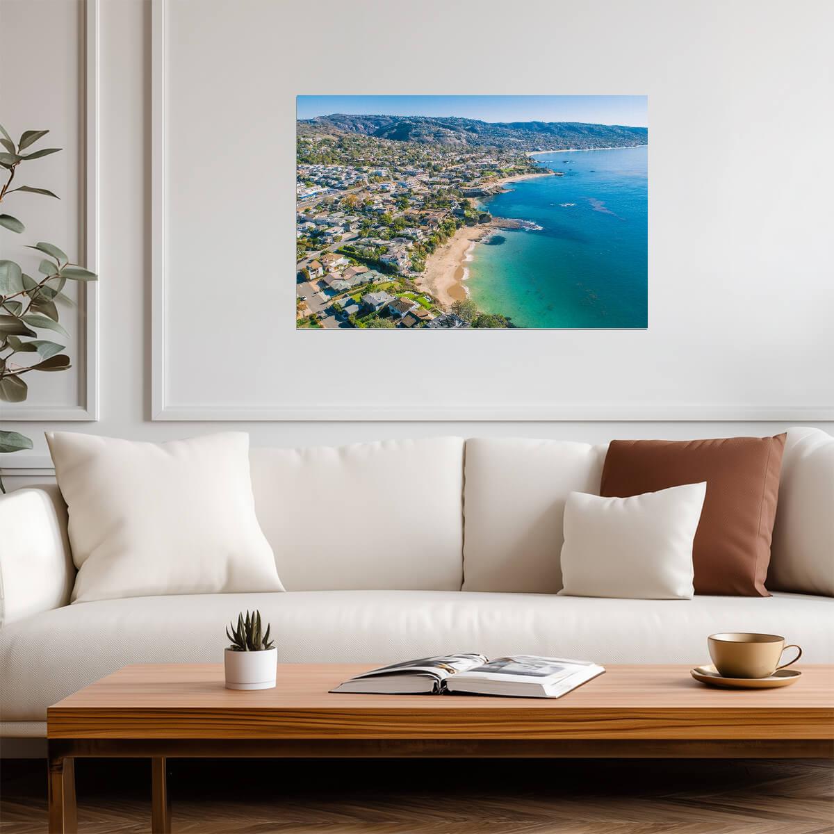 Laguna Beach Coastline Aerial View | Orange County California Photography | Ocean Poster - Photography Poster