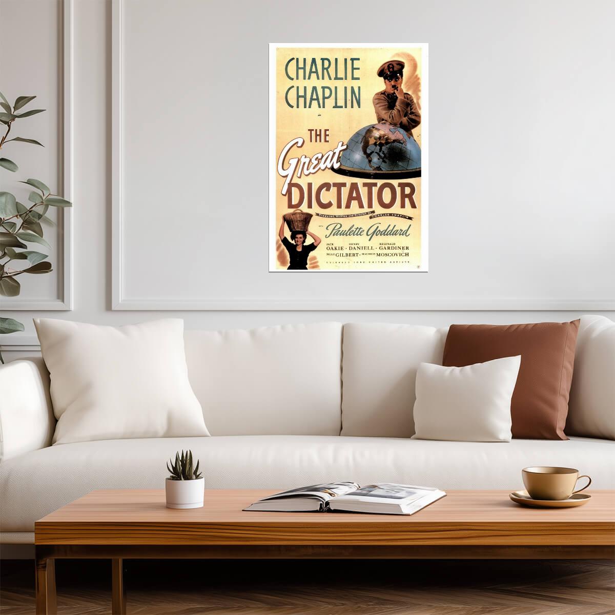 The Great Dictator | A Charlie Chaplin Film | Classic Movie Poster - Movies & TV Poster