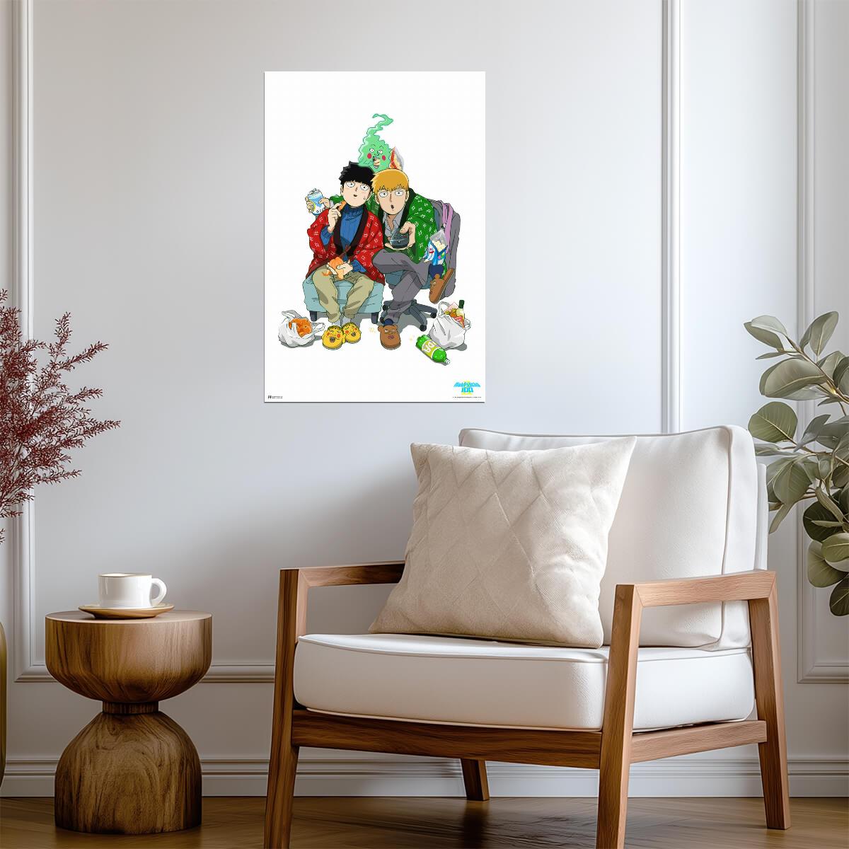 Mob Psycho 100 | Mob & Reigen Chilling at Home | Modern Anime Poster - Anime Poster