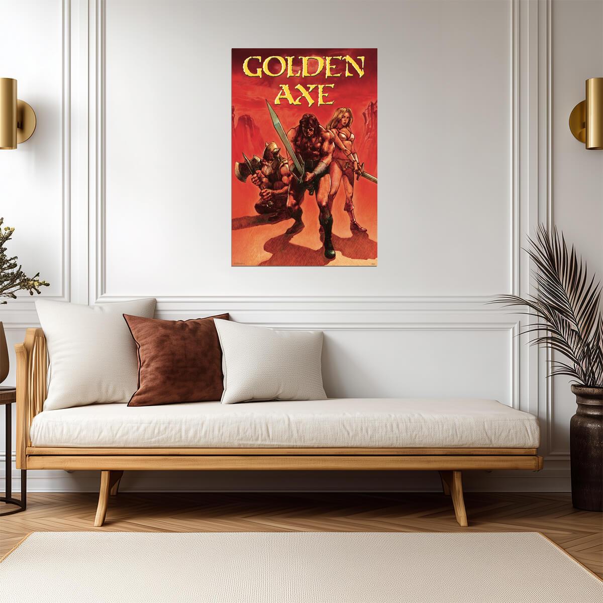 Golden Axe Title Screen | Retro Gaming Poster | Genesis Wall Art