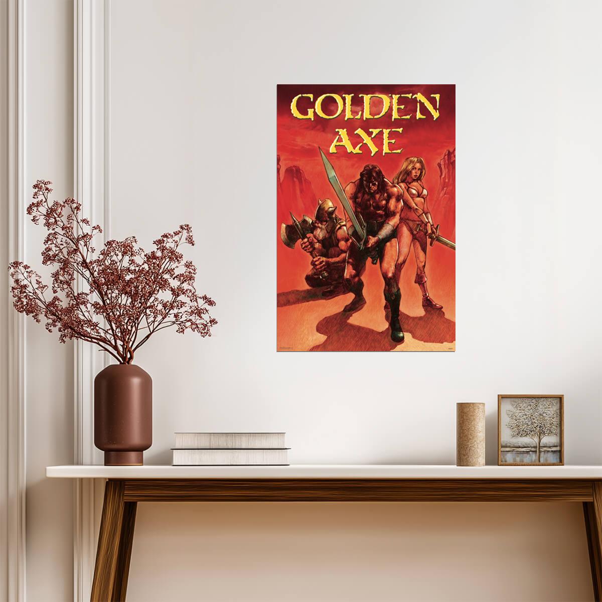 Golden Axe Title Screen | Retro Gaming Poster | Genesis Wall Art