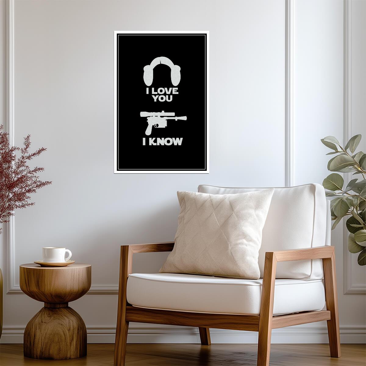 Star Wars | Han & Leia "I Love You. I Know." Funny Quote | Minimalist Movie Poster - Movies & TV Poster