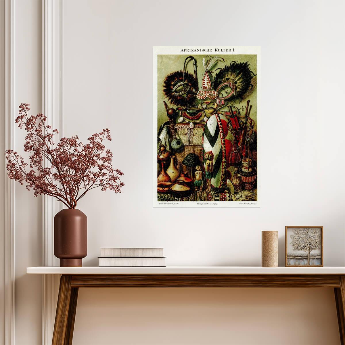African Antiquities 1895 | Vintage Art & History Poster | Ethnographic Illustration - Vintage & Retro Poster