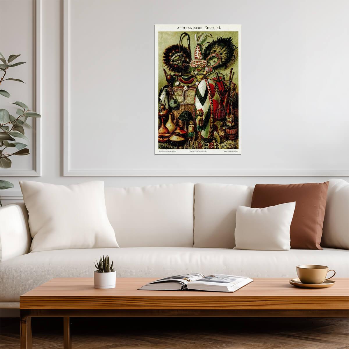 African Antiquities 1895 | Vintage Art & History Poster | Ethnographic Illustration - Vintage & Retro Poster