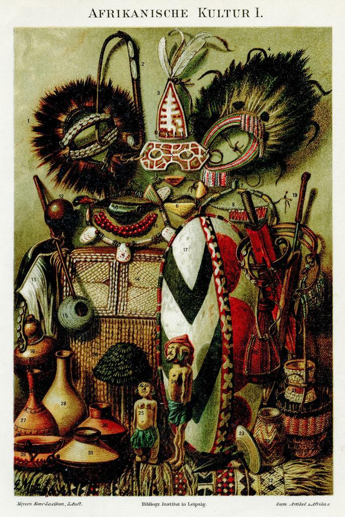 African Antiquities 1895 | Vintage Art & History Poster | Ethnographic Illustration - Vintage & Retro Poster