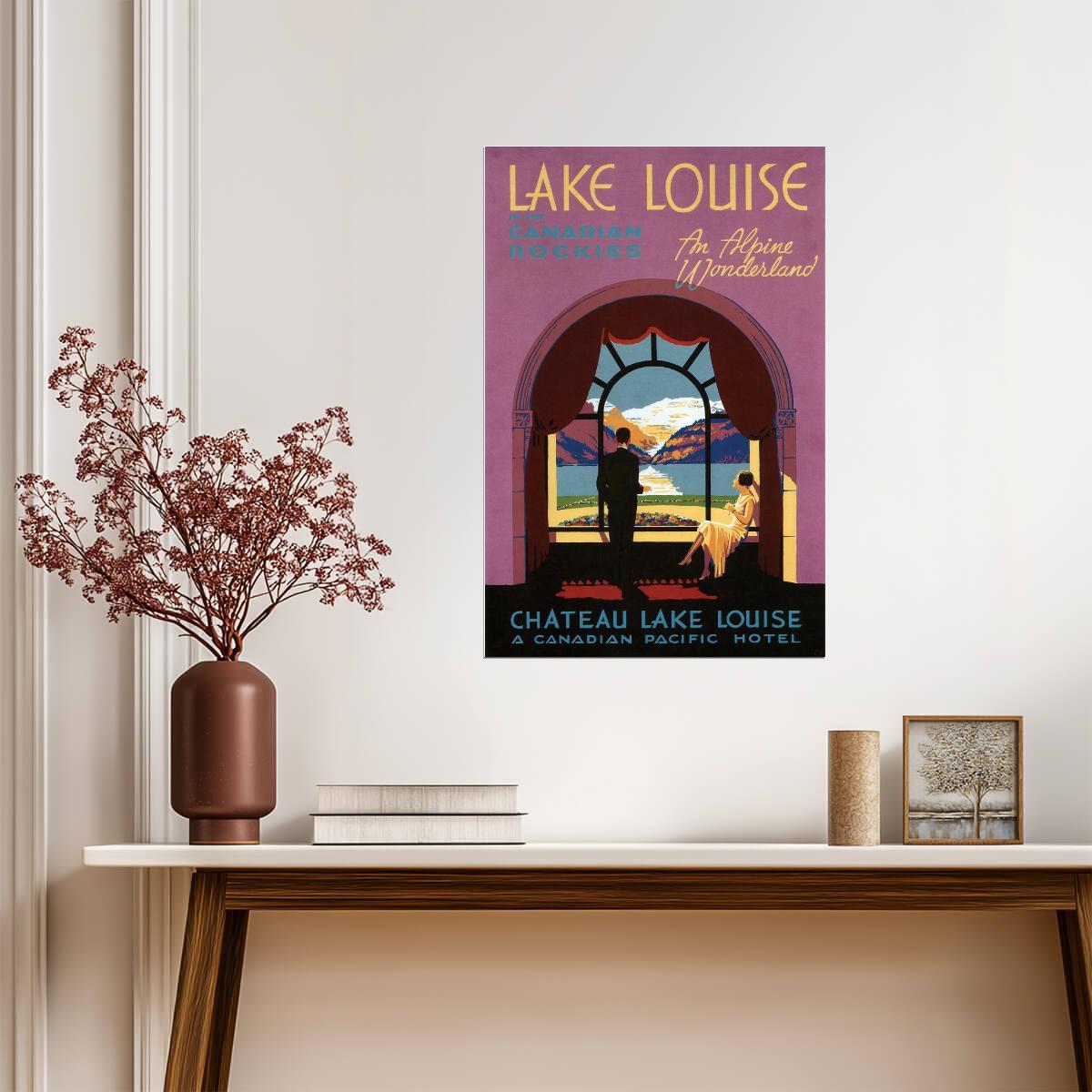 Lake Louise, Canada | Vintage Travel Poster | Chateau Lake Louise Wall Art - Vintage & Retro Poster