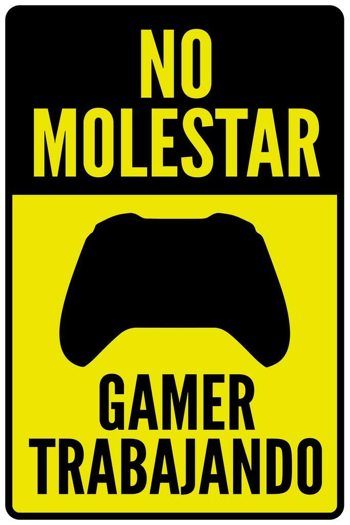 "No Molestar Gamer Trabajando" | Funny Gaming Sign (Spanish) | Game Room Poster - Type & Quotes Poster