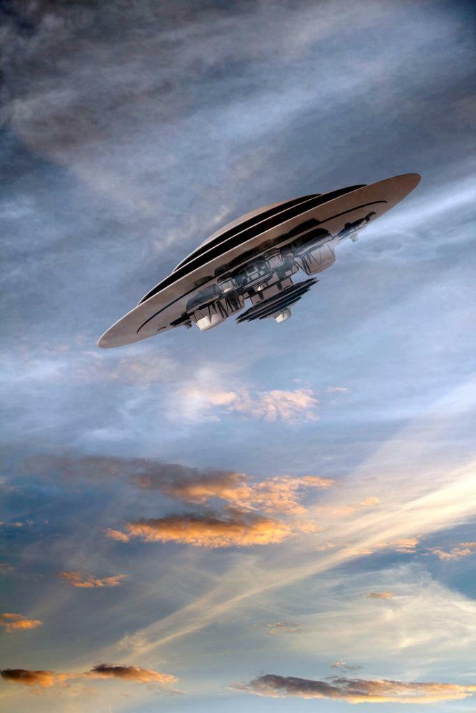 UFO Flying Saucer Photo | Abstract Sci-Fi Art | Extraterrestrial Themed Poster - Graphic & Art Poster
