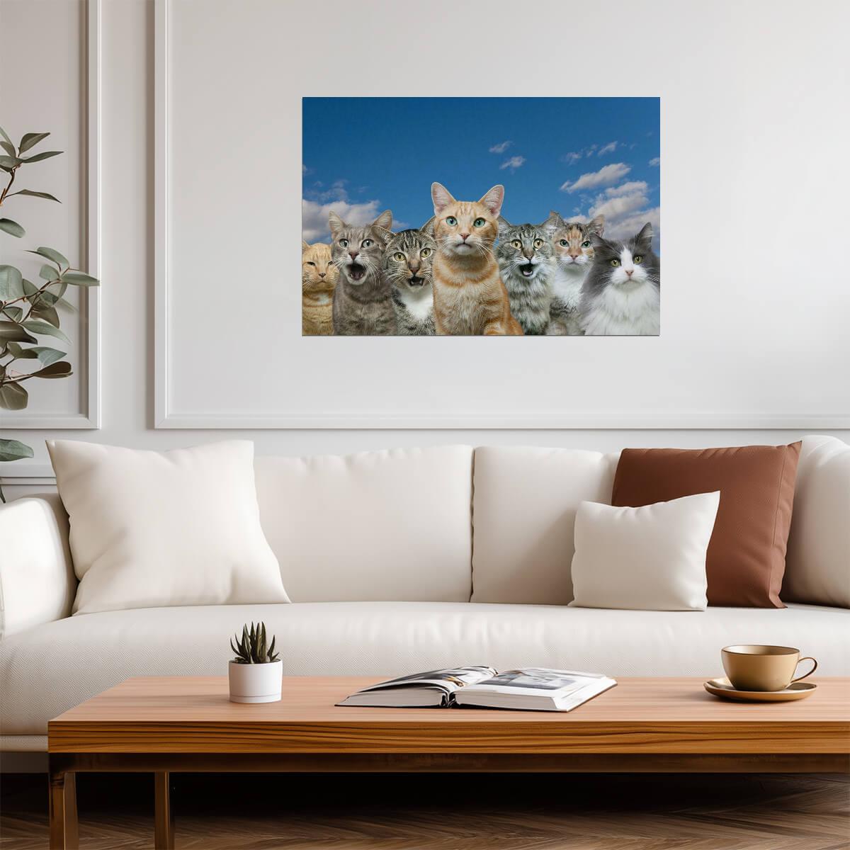 Two Curious Cats | Funny Animal Photography | Humorous Pet Poster - Photography Poster