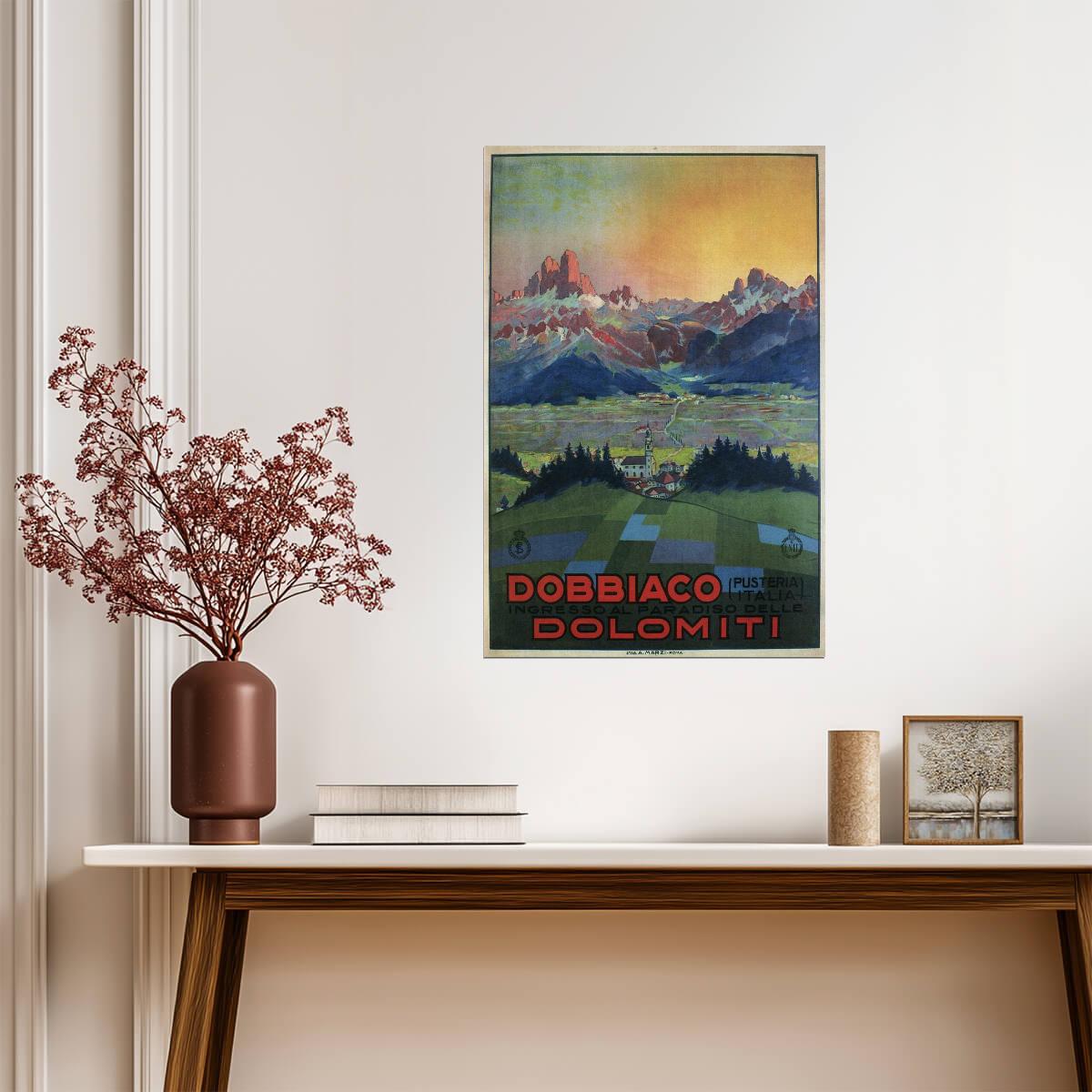 Dobbiaco, Dolomites, Italy | Vintage Travel Poster | Retro Italian Alps Art - Vintage & Retro Poster