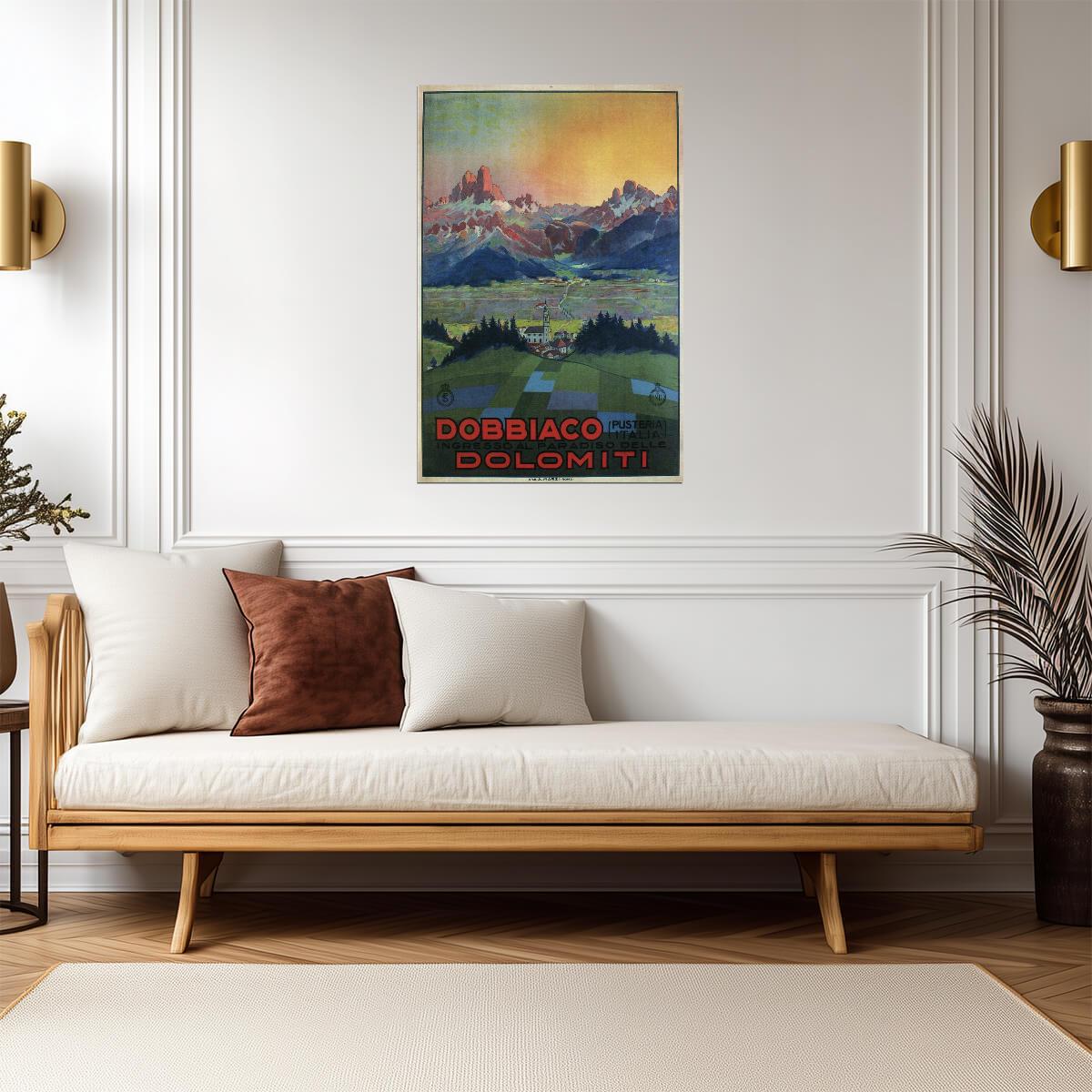 Dobbiaco, Dolomites, Italy | Vintage Travel Poster | Retro Italian Alps Art - Vintage & Retro Poster
