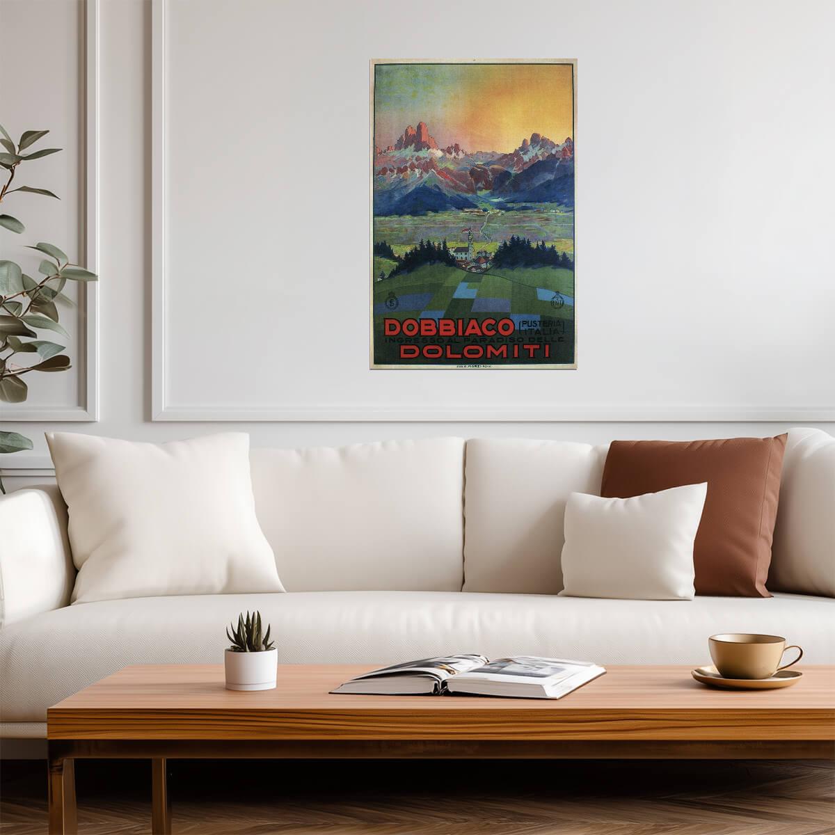 Dobbiaco, Dolomites, Italy | Vintage Travel Poster | Retro Italian Alps Art - Vintage & Retro Poster