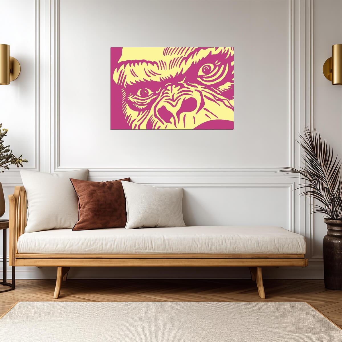 Gorilla Portrait Pop Art | Colorful Abstract Animal | Vibrant Wildlife Poster - Graphic & Art Poster