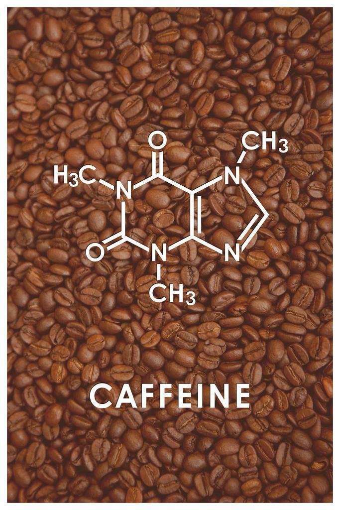 Caffeine Molecule Diagram | Minimalist Coffee Chemistry Art | Funny Science Poster - Type & Quotes Poster