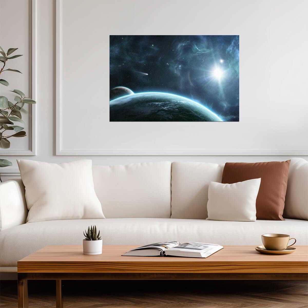 "Beyond Space" | Abstract Exploration Poster | Sci-Fi Landscape Art - Graphic & Art Poster