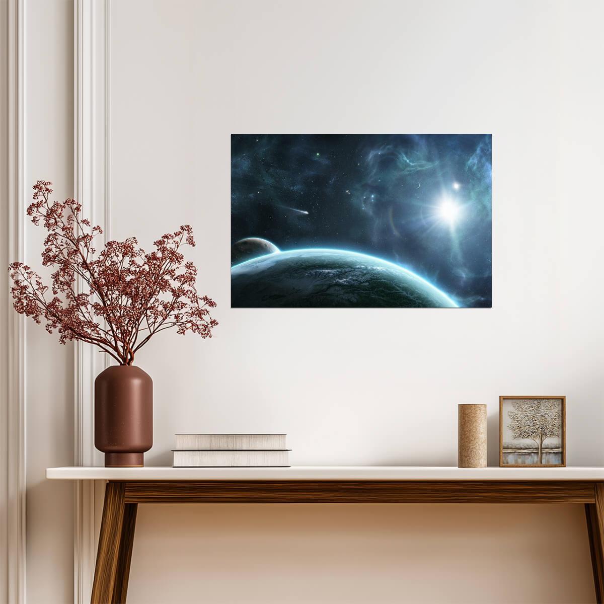 "Beyond Space" | Abstract Exploration Poster | Sci-Fi Landscape Art - Graphic & Art Poster