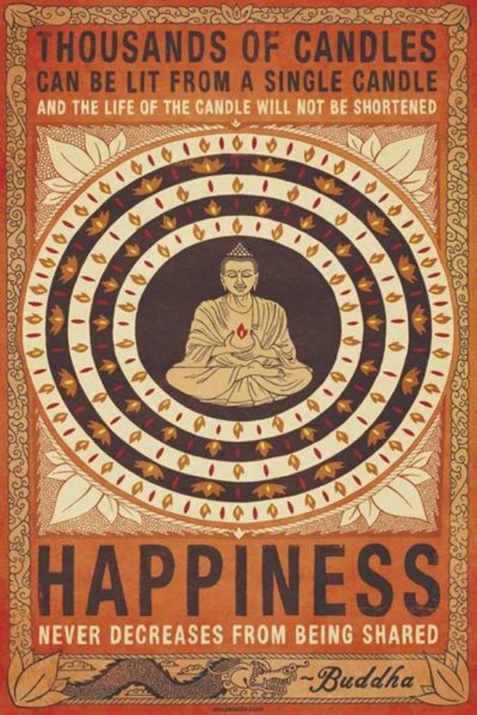Thousands of Candles Can Be Lit | Buddha Happiness Quote Poster