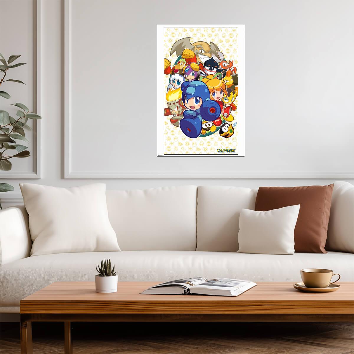 Chibi Mega Man | Cute Retro Gaming Art | Capcom Poster - Video Games Poster