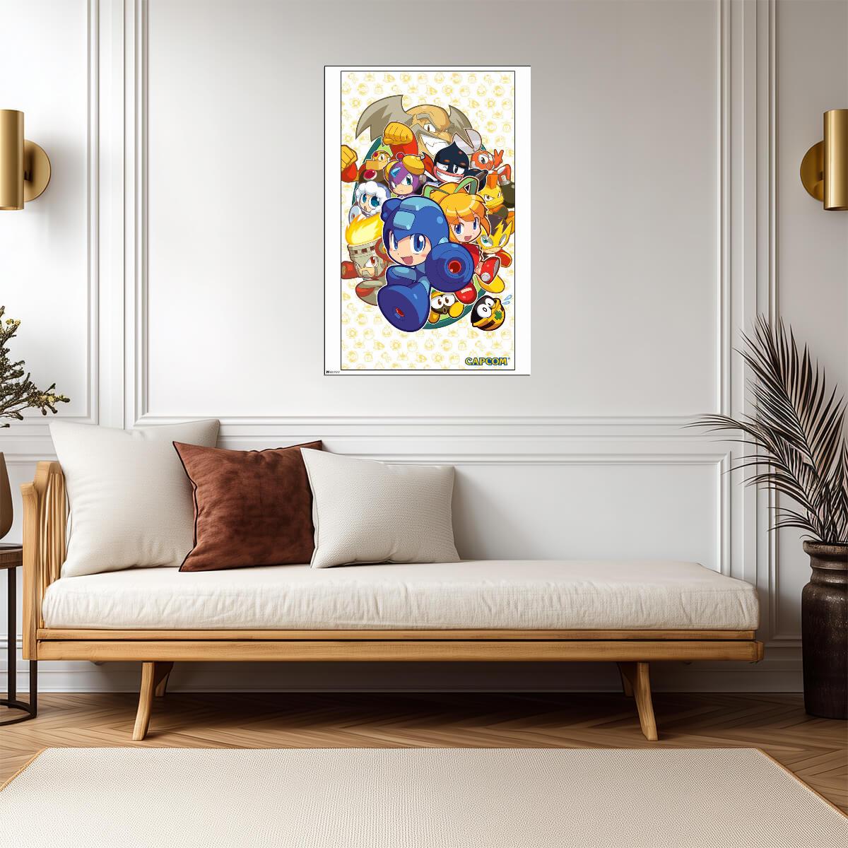 Chibi Mega Man | Cute Retro Gaming Art | Capcom Poster - Video Games Poster