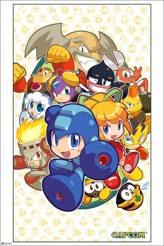 Chibi Mega Man | Cute Retro Gaming Art | Capcom Poster - Video Games Poster