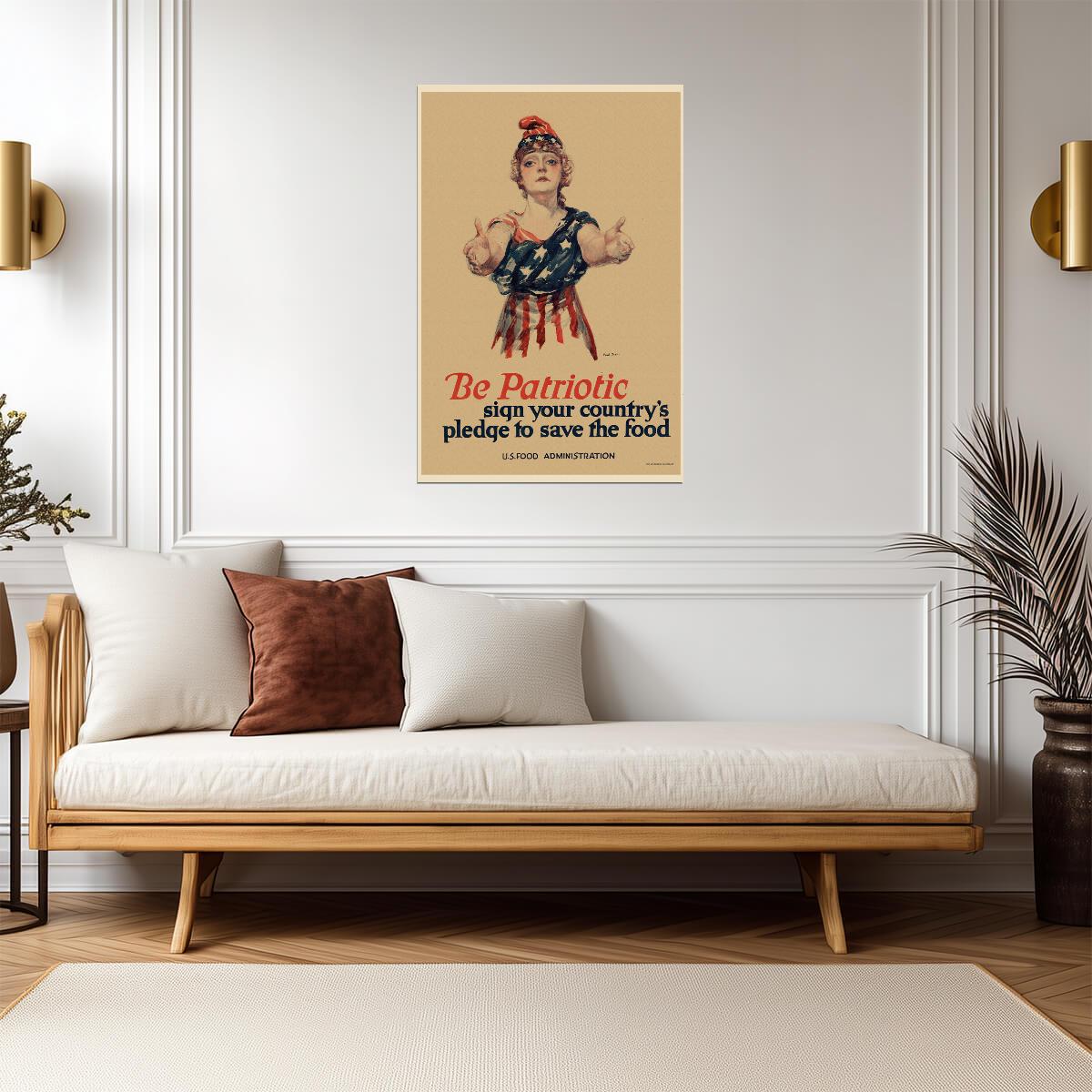 "Be Patriotic... Save Food" | WWI Propaganda Poster | Vintage Food Administration Art - Vintage & Retro Poster