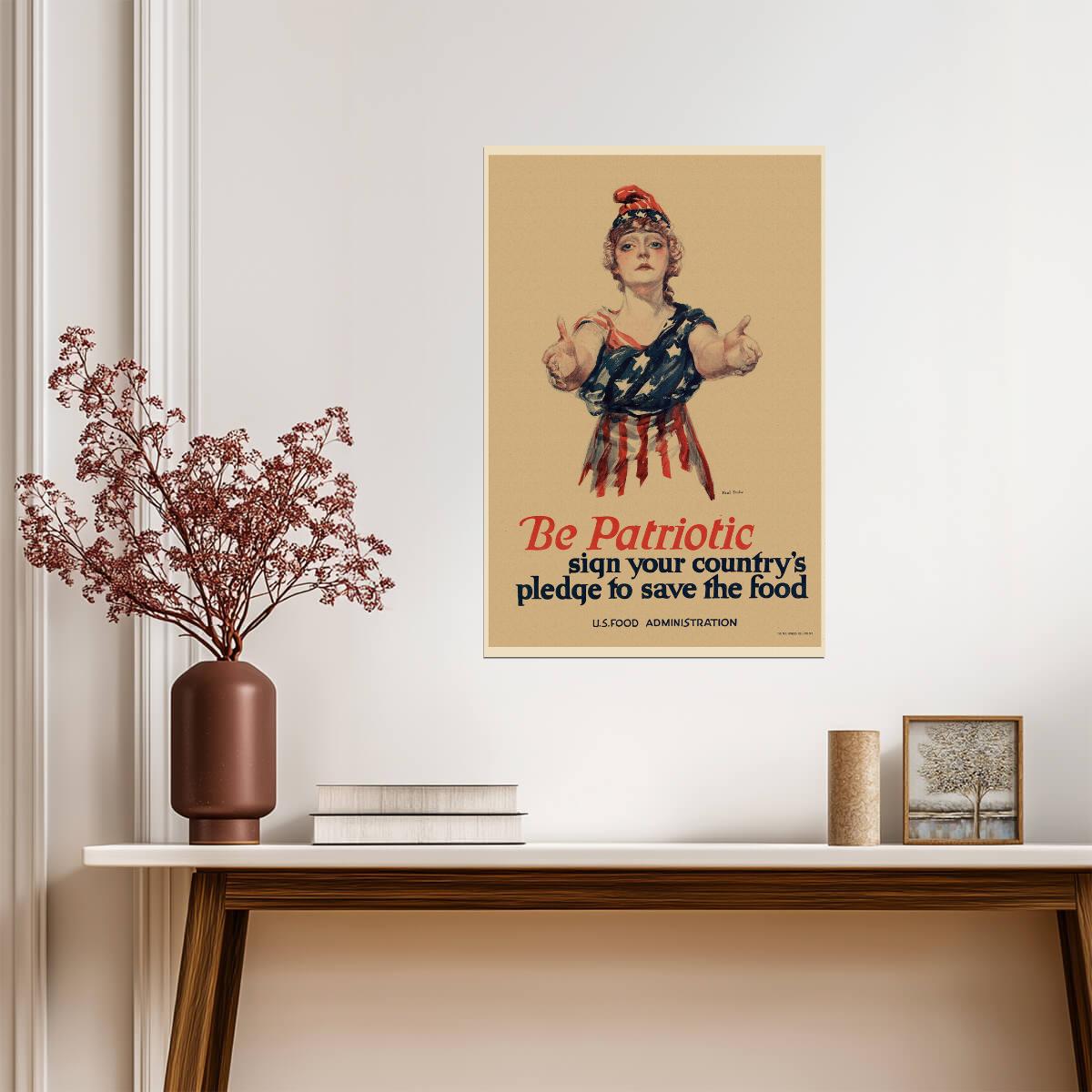 "Be Patriotic... Save Food" | WWI Propaganda Poster | Vintage Food Administration Art - Vintage & Retro Poster