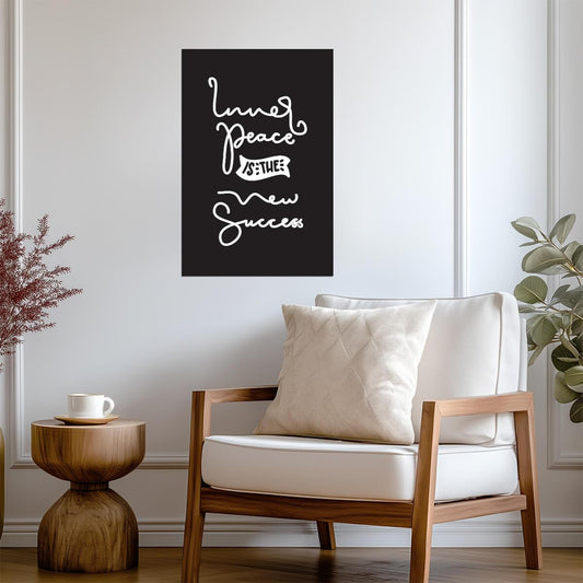 Inner Peace Is The New Success | Motivational Quote Poster | Minimalist Typography Wall Art - Type & Quotes Poster