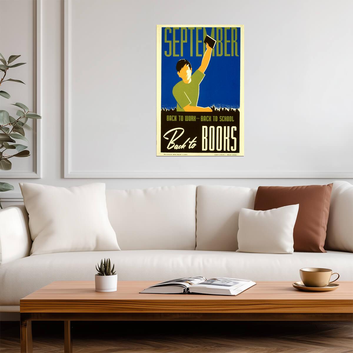 Back to School Back to Books | WPA Library Project Poster | Vintage Educational Art - For Kids Poster