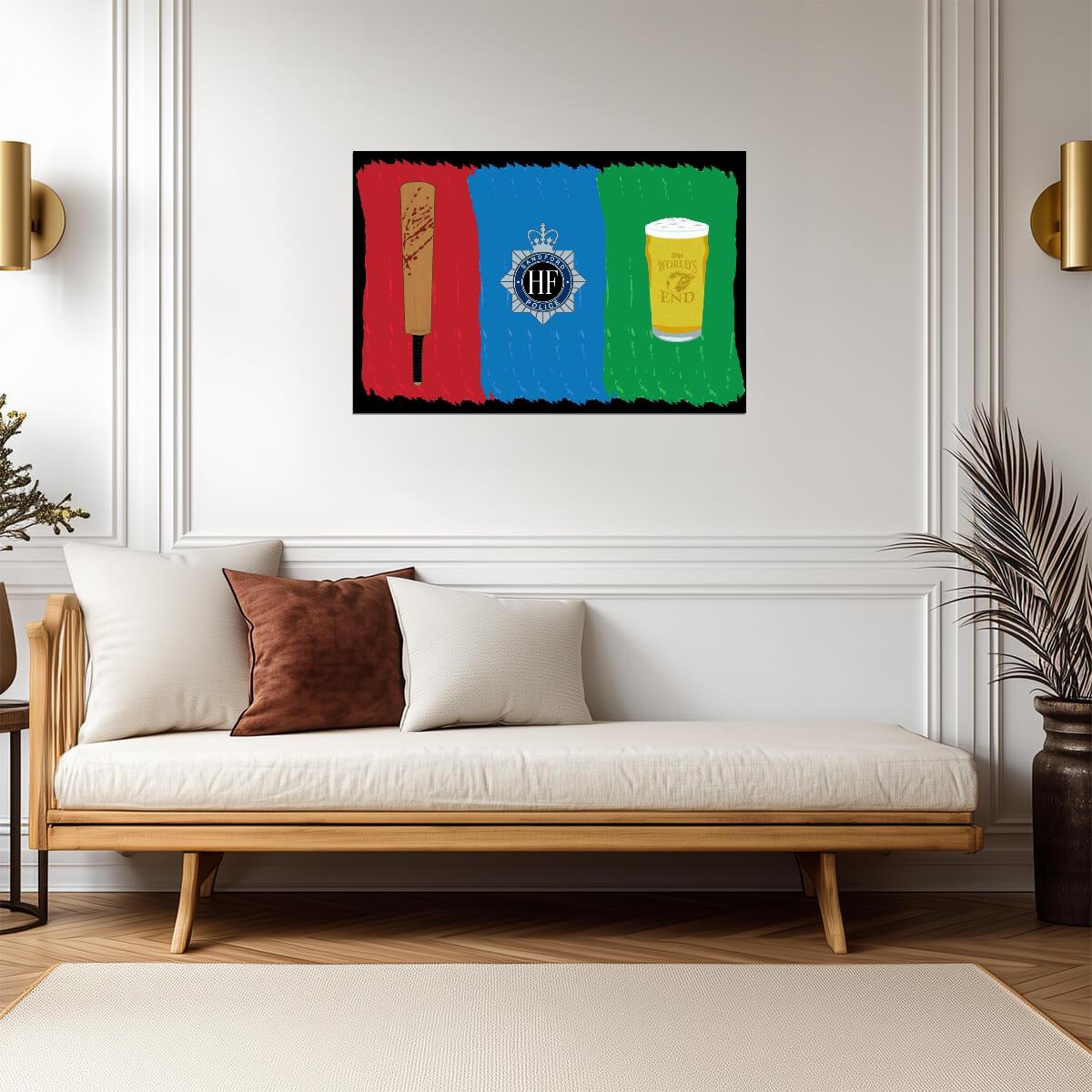The Cornetto Trilogy | Shaun of the Dead Hot Fuzz & The World's End | Edgar Wright Film Poster - Movies & TV Poster
