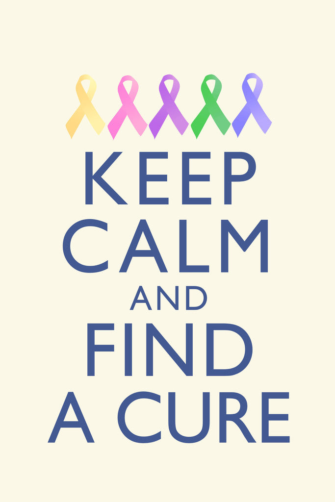 Keep Calm and Find a Cure | Breast Cancer Awareness Motivational Poster
